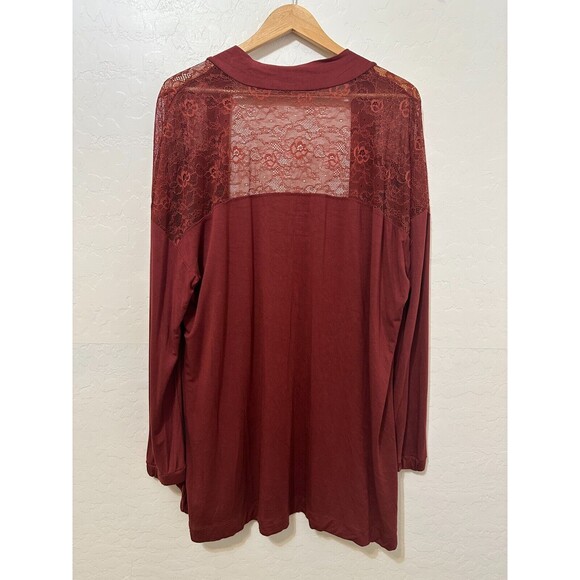 Torrid Womans Knit Open Front Lace Cardigan Size 2X Boho Western Beachy Floral - Picture 8 of 13